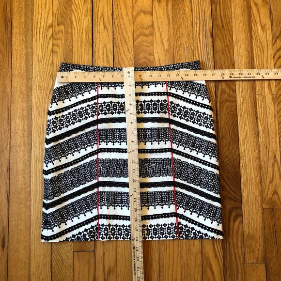 Anthropologie Tabitha NWOT Black White Fair Isle Geo Print Pencil Skirt Size 8P - Picture 4 of 8